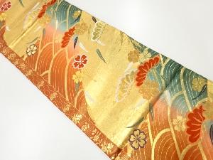 リサイクル　波に松竹梅模様織出し暈し袋帯